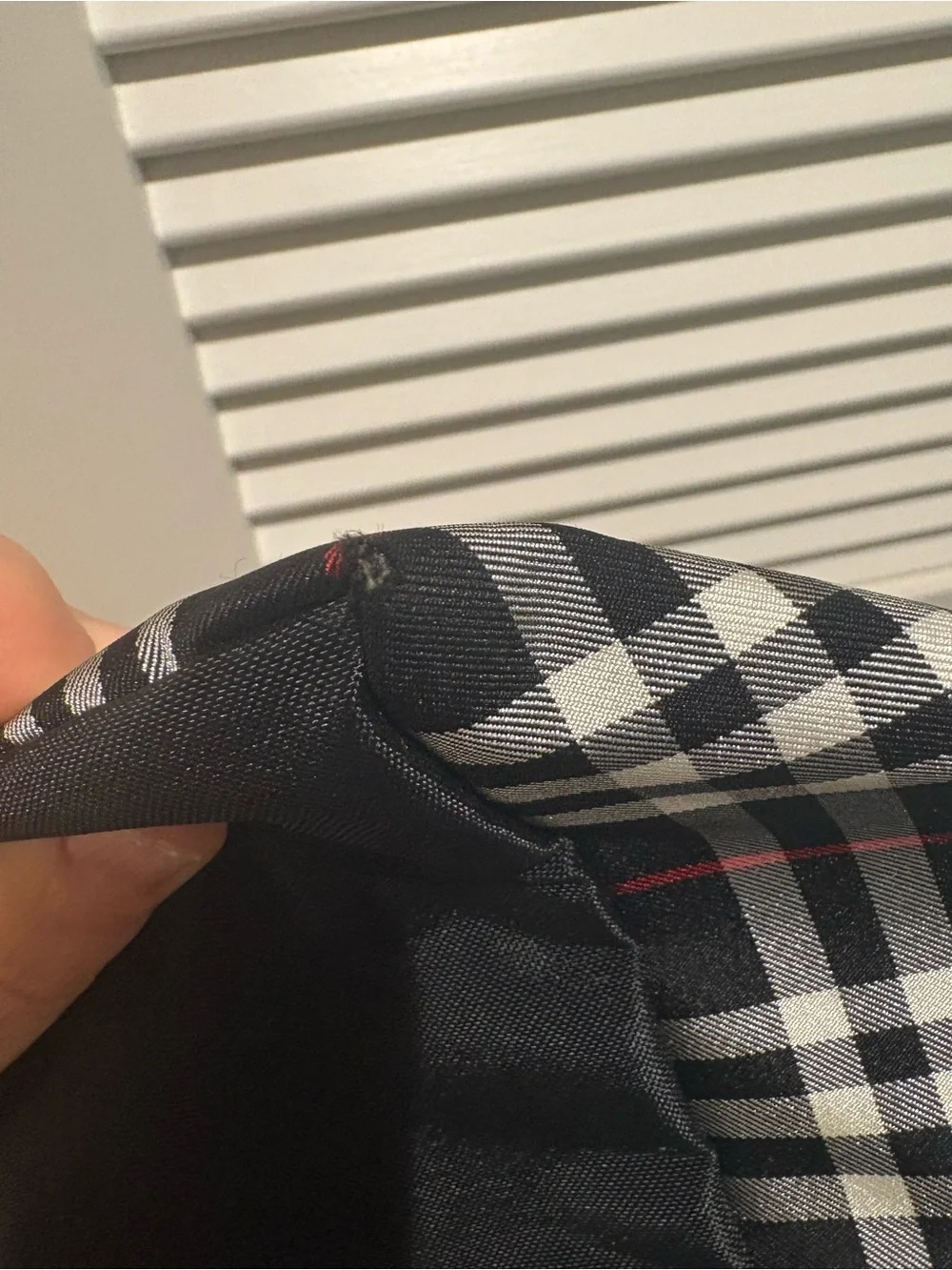 Burberry Black Plaid Tote with Red and White Check